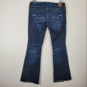 American Eagle Artist Stretch Jeans Womens Size 4 Dark Wash Y2K Low Rise Flare